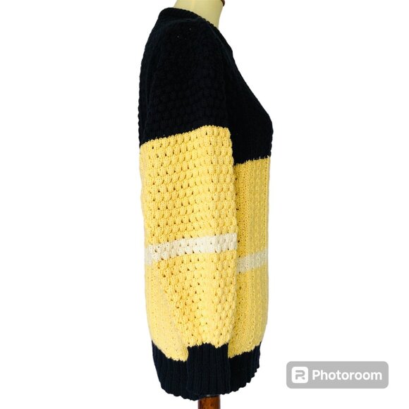 Vtg Donegall II Jamie Burns Hand Loomed Cotton Fisherman Sweater Sz M Nautical - Picture 2 of 7